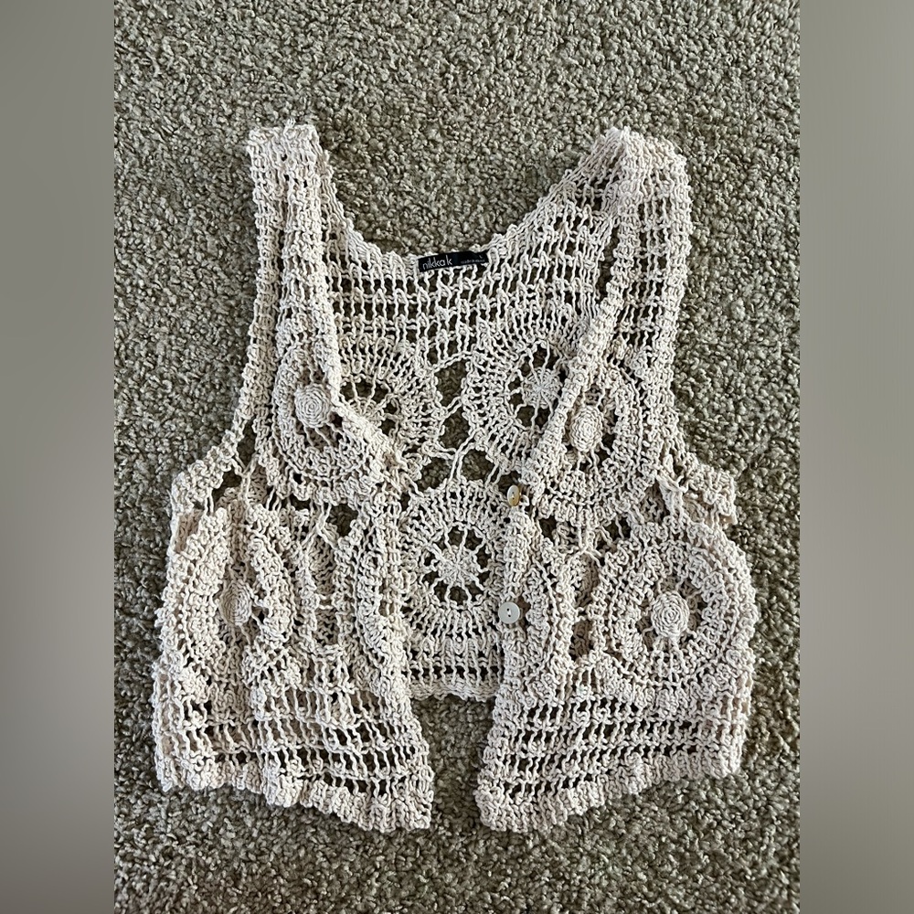 Crochet vest with buttons